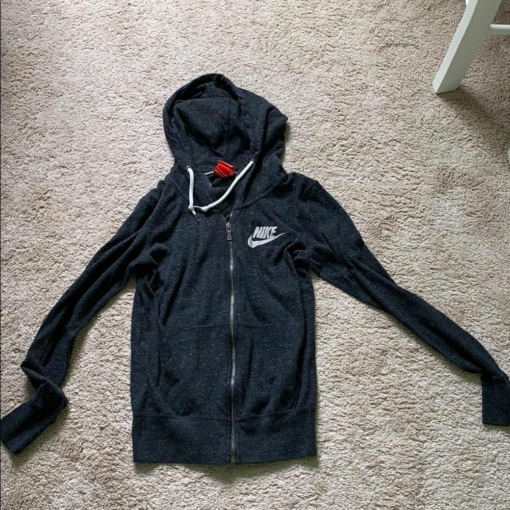 Nike grey zip up hoodie.